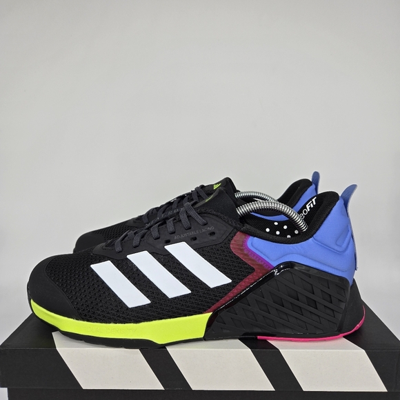 New Adidas Dropset 3 Trainer Black Lucid Lemon Men's Workout Shoes Size 11 - Picture 1 of 8